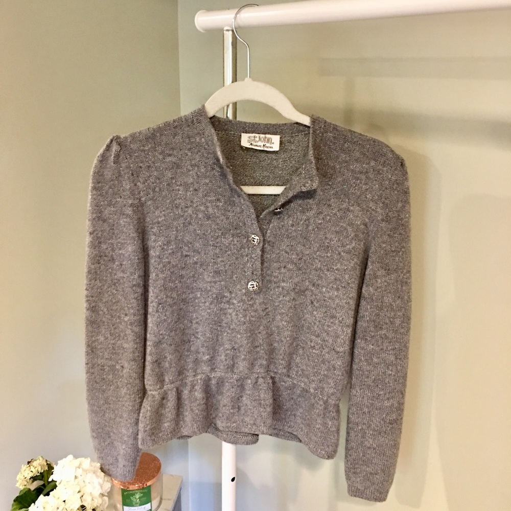 St. John for Neiman Marcus vintage grey cardigan
